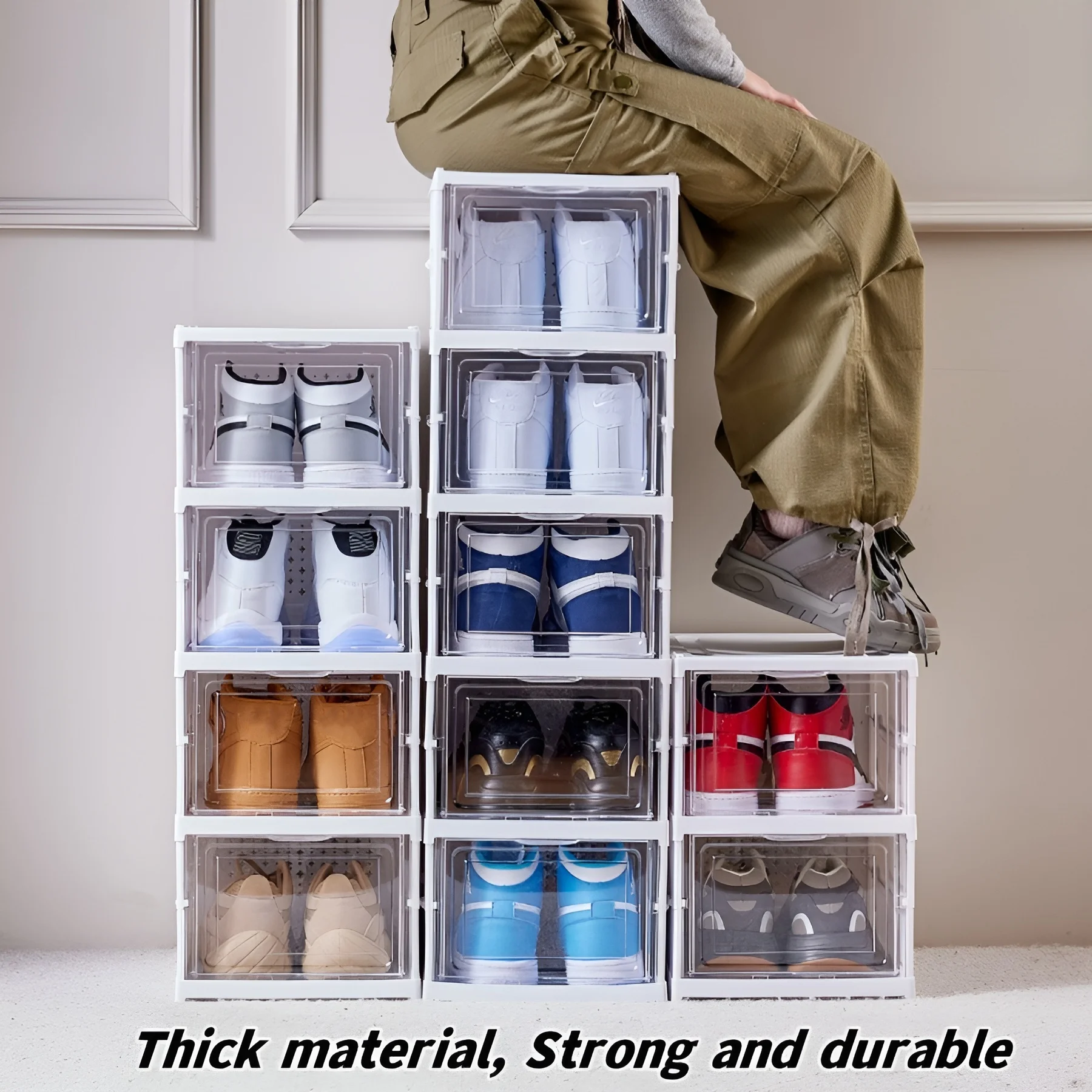 Sneaker Care Box - 6 kat ayakkabı kutusu katlanabilir şeffaf